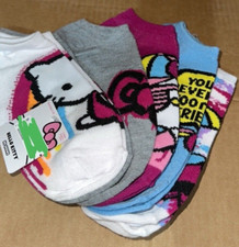 SANRIO Hello Kitty GRAFFITI WOMENS 5 Pack No Show Socks NEW