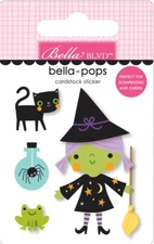 Bella Blvd Bella-pop 3D Cardstock Sticker Witching Hour Cute Witch Frog Cat