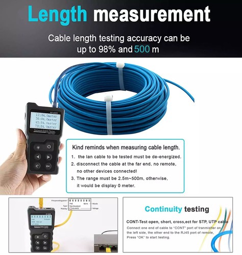 NF8209 Advanced Network Cable Tester with LCD Display All-in-One LAN Checker POE - Picture 7 of 8