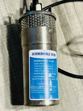 12V DC Submersible Deep Well Pump, MAX Flow 3.2GPM, Max Head 230ft, Water Pum...