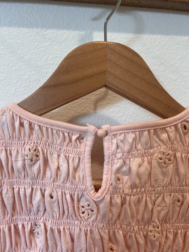 Speechless Ruched Embroidered Light Pink Floral Top Girls Size M 7/8 - Picture 5 of 11