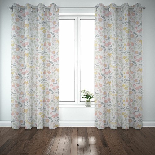 SCHÖNER LEBEN. Vorhang Panama Blumen pastell rosa 245cm oder Wunschlänge - Bild 3 von 11