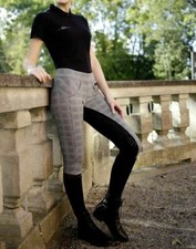 Pantalon D'Équitation Reitleggings Superba Glencheck Karo Vollbesatz Cavalliero