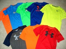 UNDER ARMOUR Youth ATHLETIC SHIRT TEE T-Shirt Y MD LG NIKE DRY FIT 10-12 14-16