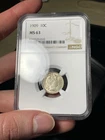 1909 NGC MS63 Barber Silver Dime Uncirculated Nice Type Coin