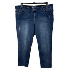 Democracy SZ 24W  Ab  solution Jeans Stretch Hi-Rise Pockets Zip-Fly Distressed