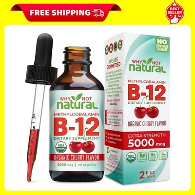 Why Not Natural Organic Vita min B12 Liquid - Sublingual Extra Strength 60 x 500