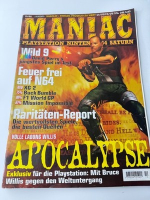 Maniac Videospiel Magazin 10/1998 Apocalypse Bruce Willis Wild 9 N64 Buck Bumble