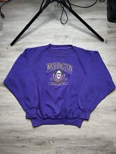 Vintage Washington Huskies Sweatshirt Large 90s University College Purple