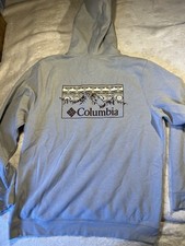 Columbia Men's Trek Graphic Pullover Hoodie - Size L-Light Steel Blue/Slate Gray
