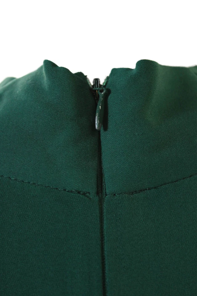 Mono de seda verde 6 Catherine Malandrino con cremallera trasera sin mangas cuello en V para mujer Foto 4 de 4