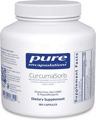 Pure Encapsulations CurcumaSorb 180's - Meriva Curcumin Phytosome - Supports J