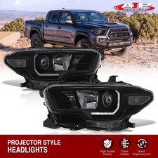 Black Oe Style Led Drl Projector Head Lights Lamps For 2016-2023 Toyota Tacoma