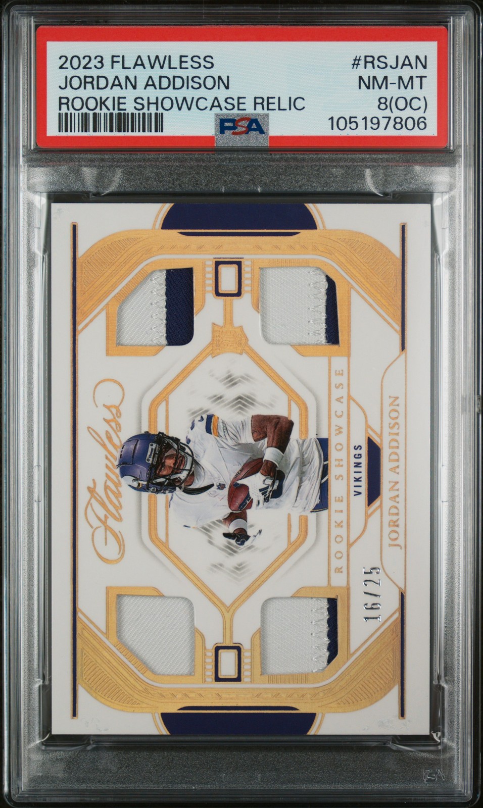 Jordan Addison Panini Flawless Rookie Showcase Relics #RSJAN Base