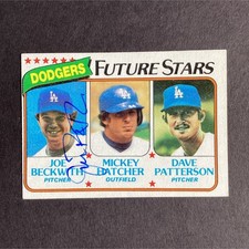 Topps 1980 Future Stars #679 Joe Beckwith Autograph Dodgers Beckwith Hatcher