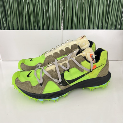Nike Off-White x Air Zoom Terra Kiger 5 Electric Green Running Shoes Mens Size 9