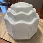 Vintage Skyscraper Milk glass Light Shade- Cool 1930s Design
