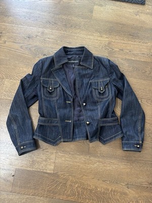 Roccobarocco Denim Jacket Size Us 12 Made In Italy