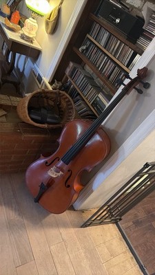 Acoustic 4/4 Cello Brown Varnish Finish 4-String w/ Bag, Bridge, Endpin