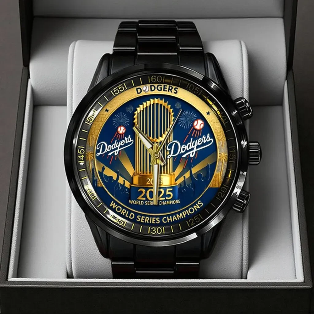 Dodgers World Series 2025 Black Stainless Steel Watch
