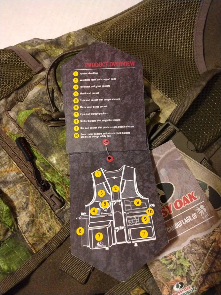 Turkey Hunting Vest Men's Mossy Oak OBSESSION Official Camo NWTF Size Choice - Image 2 of 4