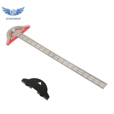 Stainless Steel Precision 15in Woodworking Edge Ruler with Adjustable Protractor