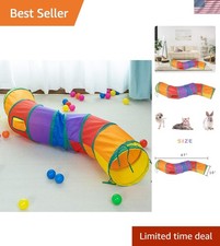 Lightweight Foldable 47 Cat Tunnel - Interactive Crinkle Toy for Small Pets