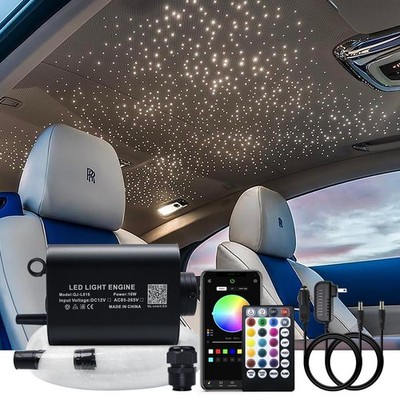 AKEPO 16W Fiber Optic Lights No Meteor + 550pcs*0.03in*13.1ft, Multicolor
