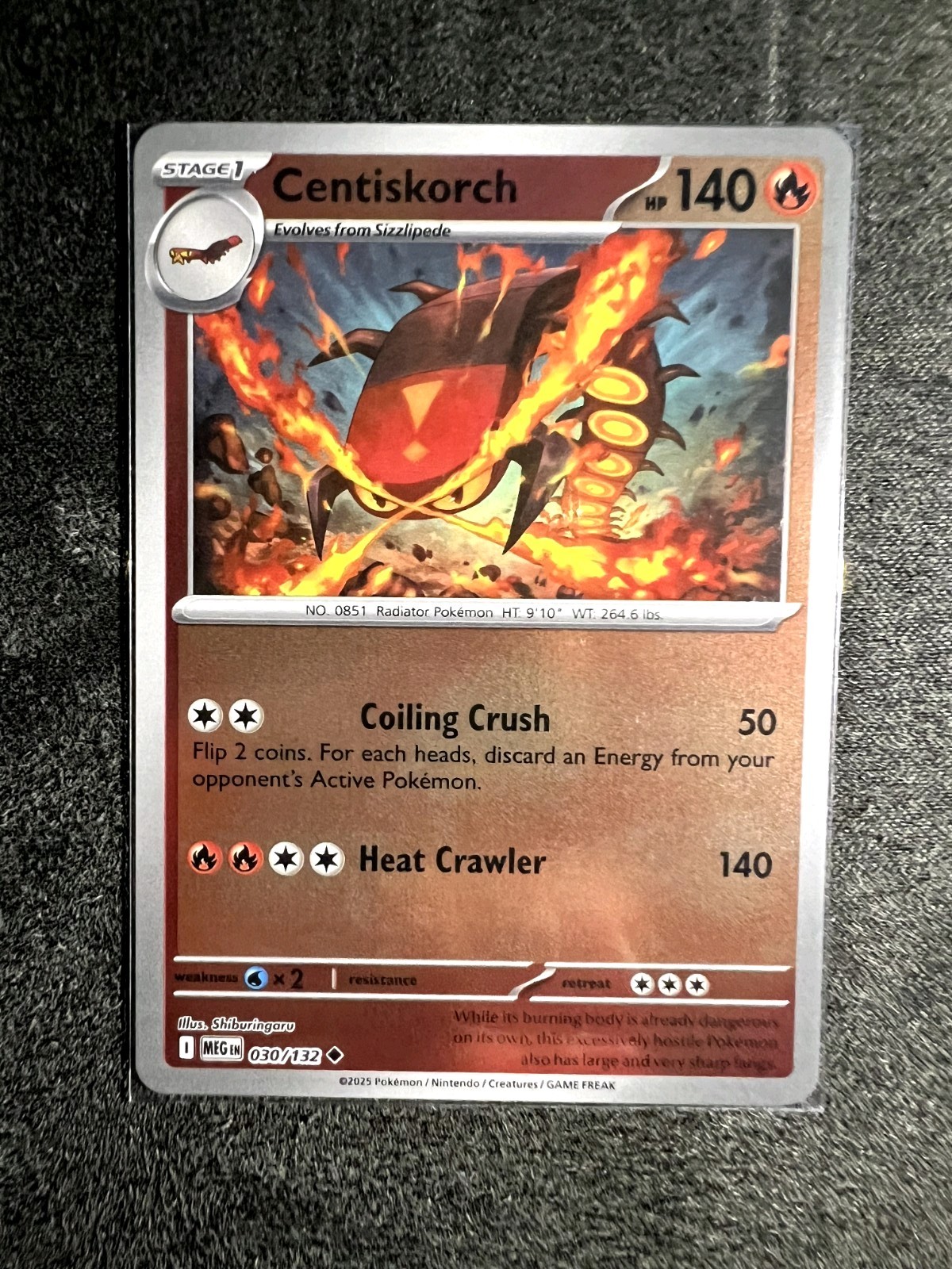 Pokémon TCG Mega Evolution Centiskorch Reverse Holo 030/132 Near Mint