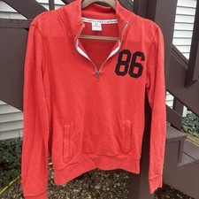 Victoria's Secret Pink Quarter-Zip Sweatshirt Size Small Excellent Condition