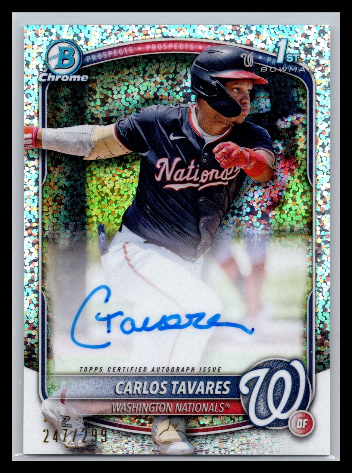 2025 Bowman Chrome CPA-CT Carlos Tavares Nationals 1st Bowman Auto Speckle /299