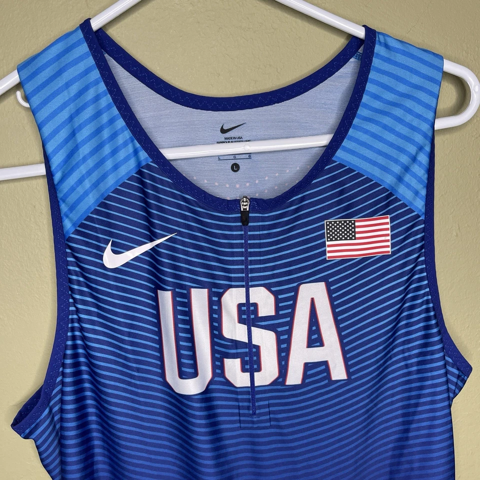 Nike Pro Elite Team USA Olympics Speedsuit Size Large Track Made USA 898156-xxx - Image 3 of 4