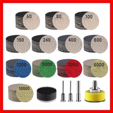 185 PCS 1 Inch Sanding Disc, Hook and Loop 60 to 10000 Grit Wet Dry Sandpaper...