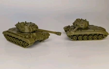 2 Pack - HO Scale - US M26 Pershing - Olive Green 1:87 Scale Mini Model Army