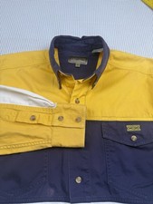 Roper Mens Western Shirt Medium Long Sleeve Button Down Blue Yellow, Vintage