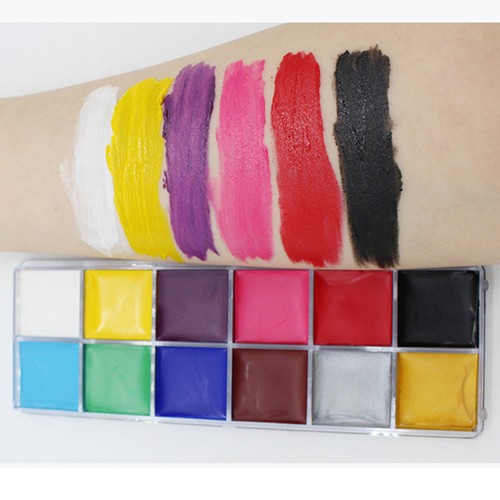 12 Colours Painted Pigment Set Child Face Halloween Makeup Paints - Picture 2 of 11