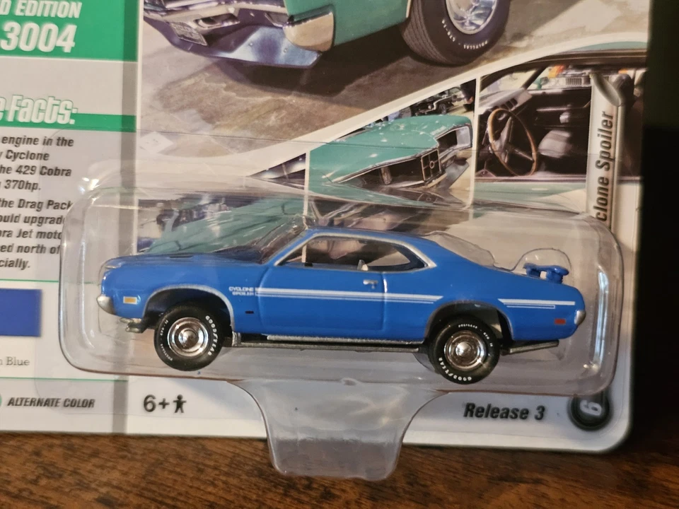 Johnny Lightning Muscle Cars 美国 1970 年水星旋风锅炉错误未旋转铆钉 — 第 2/4 张图片