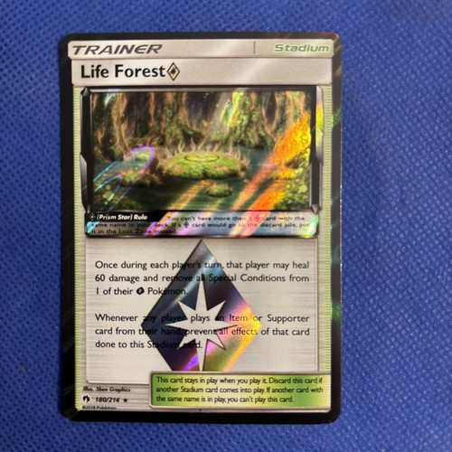 Life Forest 180/214 Prism Star Rare Lost Thunder Pokemon Card - Lp/NM
