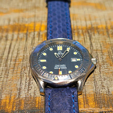 OMEGA Seamaster Professional 300m Quartz Blue Wave Dial Date 20mm Strap