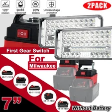 2PACK Wireless LED Work Light for Milwaukee M18 Battery w/USB Cordless Outdoor