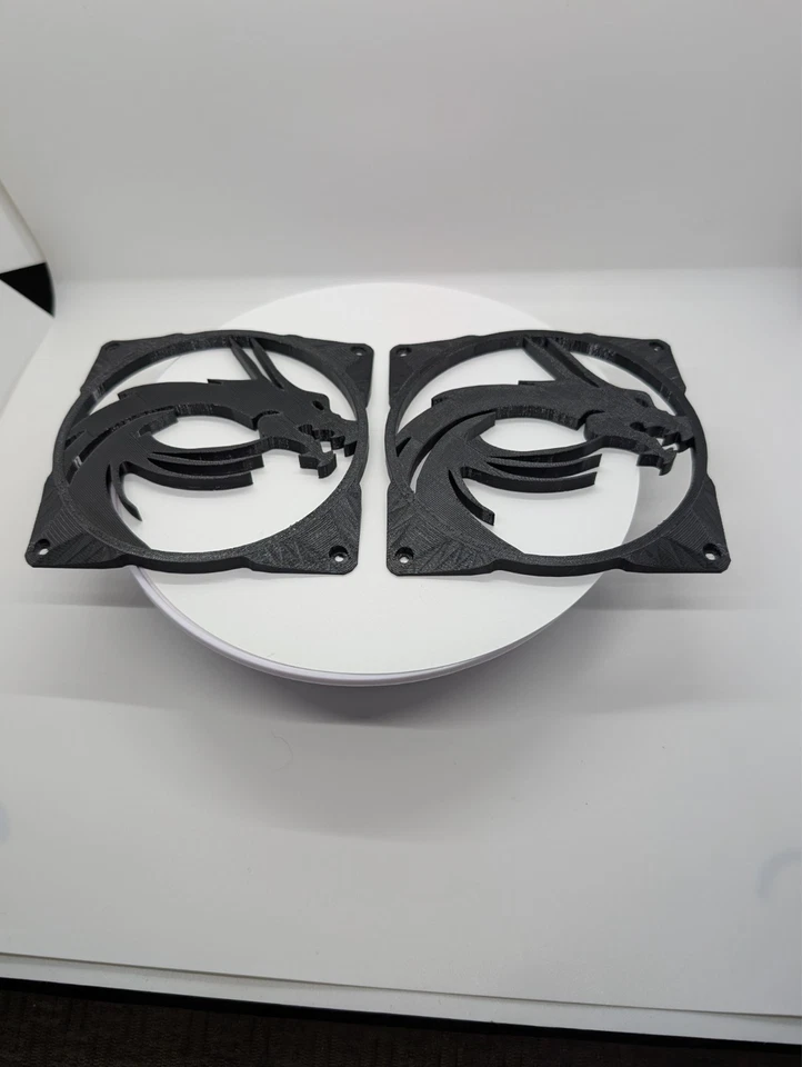 2x - 120mm fan covers Dragon -MSI- Custom PC Black - Image 2 of 4