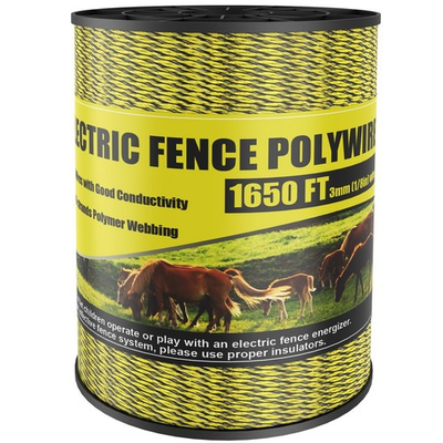 #ad Upgrade Electric Fence Polywire 1650FT500 Meters 6 Stainless Steel Strands ... $43.35