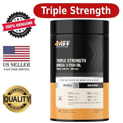 MyFitFuel Fish Oil 120 Softgels 1200mg EPA DHA Omega 3 No Fishy Burps