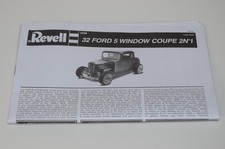 Revell 1932 Ford 5-window Coupe 85-4228 Parts Instruction Booklet 125