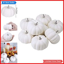 Artificial Pumpkins 8 Pcs 4 Inch White Harvest Fall Decor for Halloween