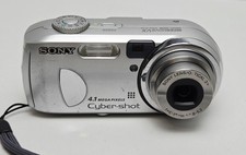Sony Cyber Shot DSC P73 4.1 MP Digital Camera Silver Tested  Working