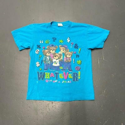 Vintage 90s Teddy bear attitude ''whatever give me a break'' graphic tshirt