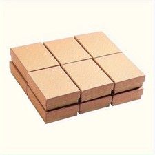 12pcs Kraft Cotton Filled Cardboard Paper Jewelry Set Boxes for Ring Necklac