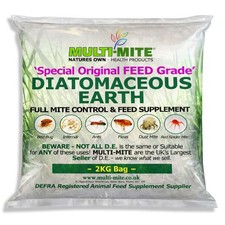 MULTI MITE 2KG DIATOMACEOUS EARTH DE Red Mite, Flea Worming DE FEED Grade Powder