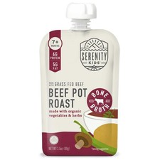 Grass Fed Beef Pot Roast Toddler Puree Organic Bone Broth 3.5 Ounce Pouch